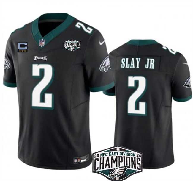 Men%27s Philadelphia Eagles #2 Darius Slay JR Black 2024 NFC East Champions With 3-Star C Patch F.U.S.E. Vapor Untouchable Limited Stitched Jersey->philadelphia eagles->NFL Jersey